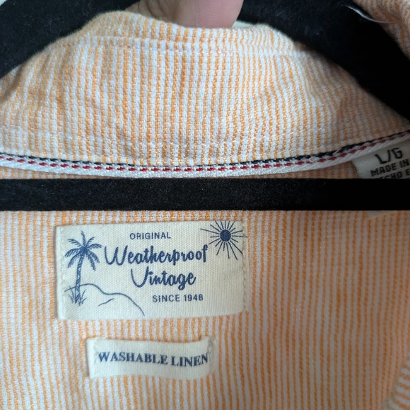 Weatherproof Men's Casual Button Down Shirt - Light Orange - Picture 4 of 6